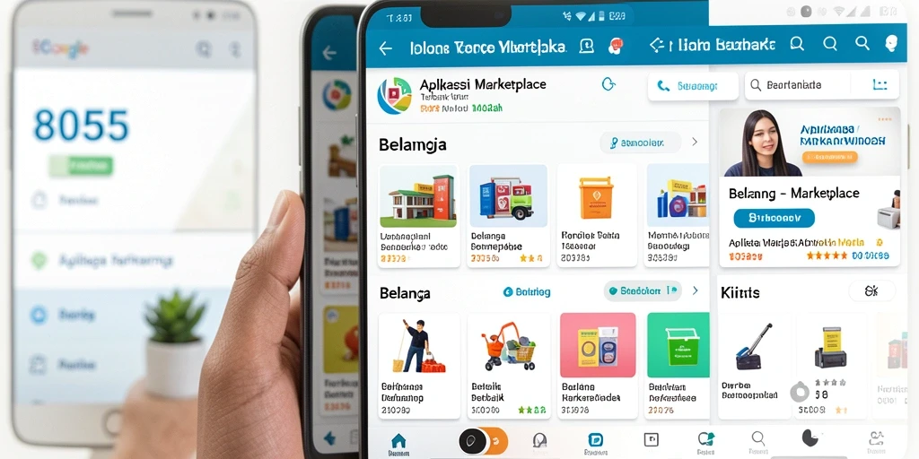 Antarmuka aplikasi 8055 yang user-friendly untuk belanja online.