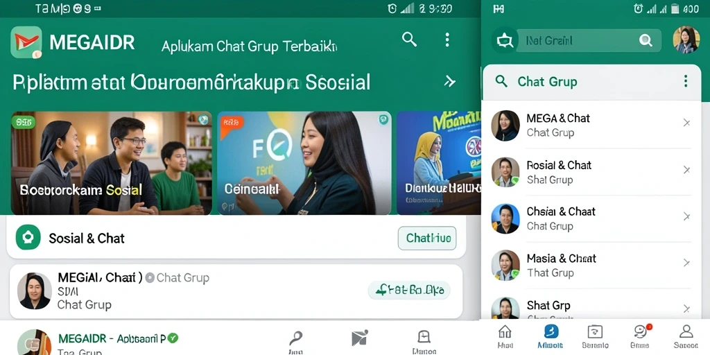Tampilan antarmuka MEGAIDR yang menarik untuk Chat Grup.